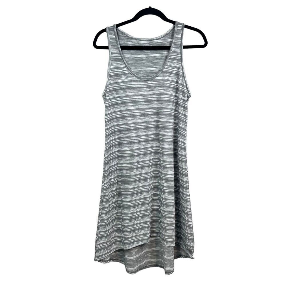 Converse One Star Tank Dress Stretch Striped Gray Racerback Hi Low Hem Women L*